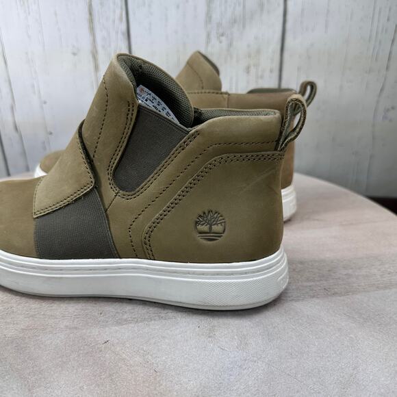 Timberland Womens Londyn Pull-On Chelsea Sneakers Size 7 Taupe Olive Green - Picture 3 of 13